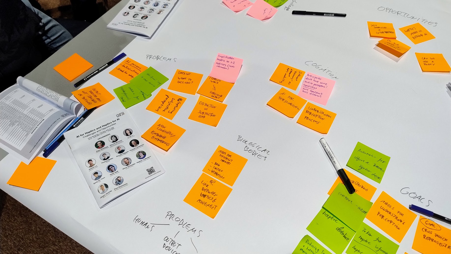 Discussion materials at the AI for Haptics and Haptics for AI workshop